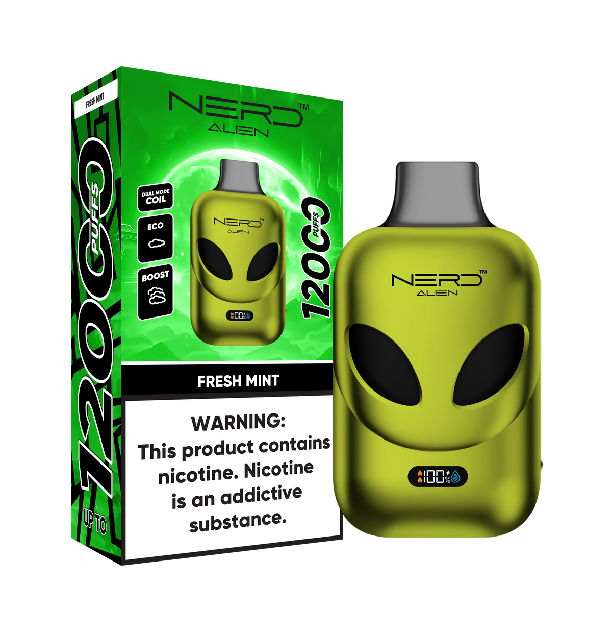 Nerd Allien 12000 Puffs Disposable Vape 20mg Box of 10