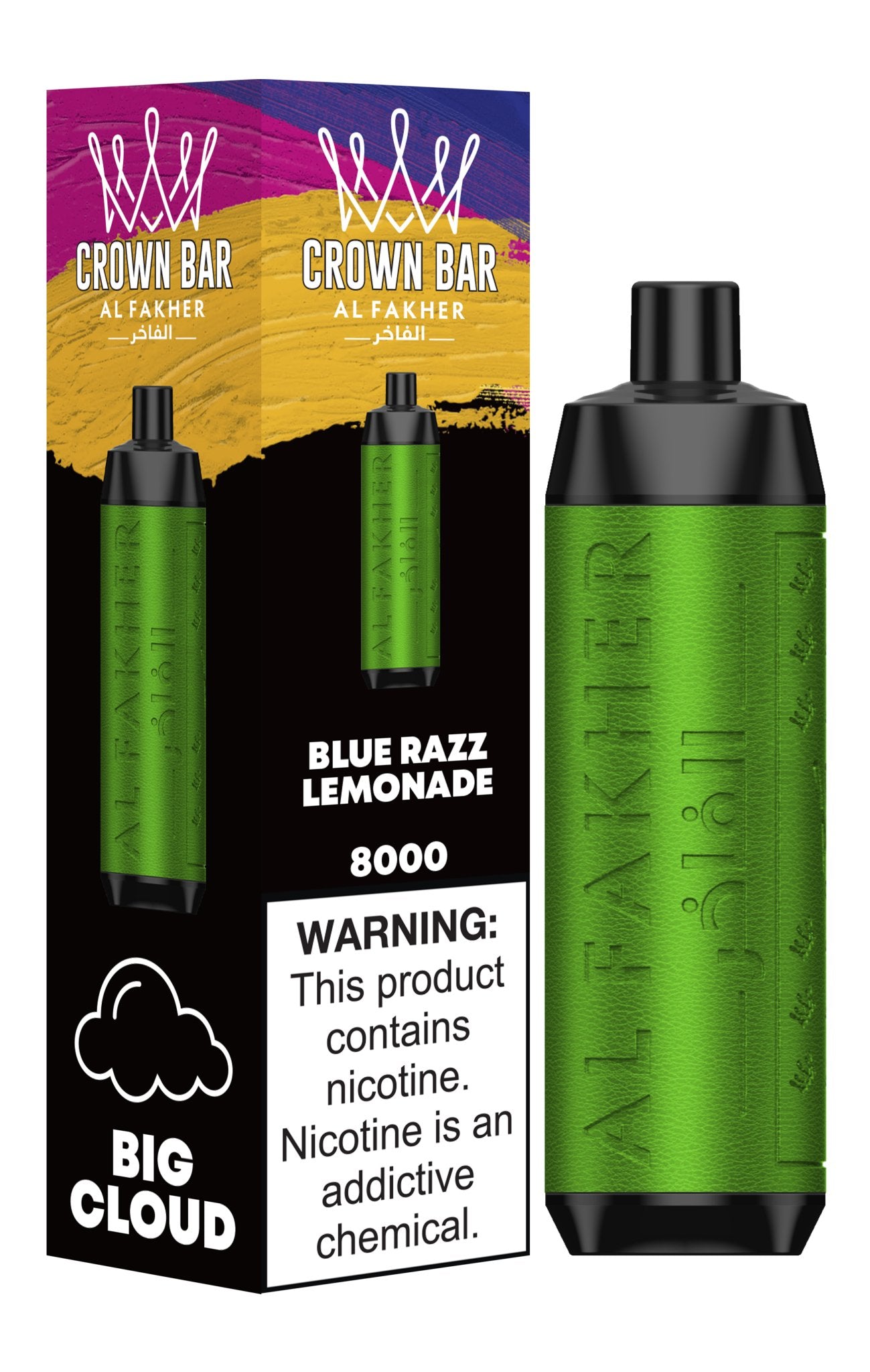 Al Fakher Crown Bar 8000 Puffs Disposable Vape 20mg Box of 10 Al Fakher Crown Bar 8000 Puffs Disposable Vape 20mg Box of 10