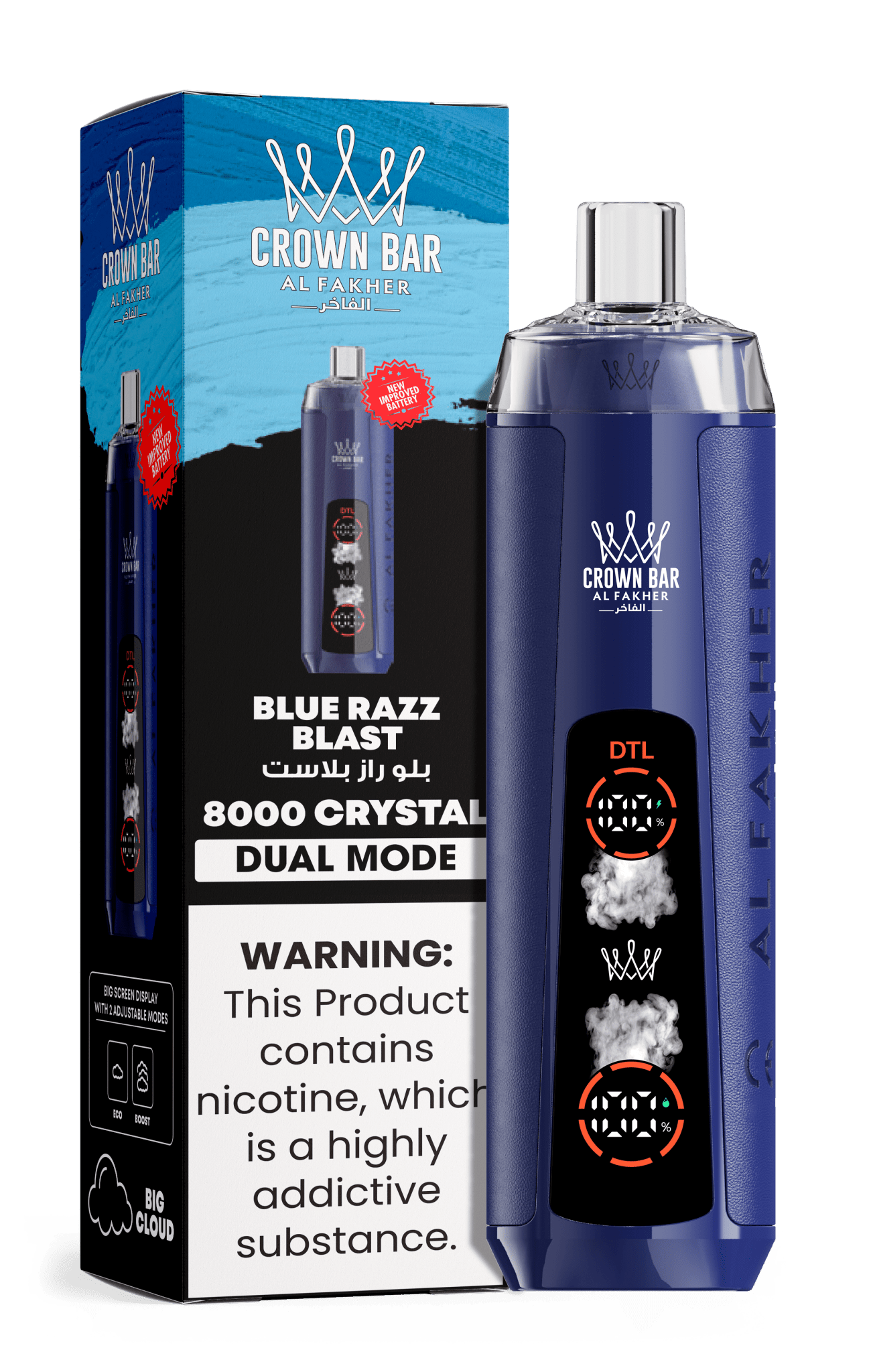 Al Fakher Crystal 8000+ Puffs Disposable Vape | Dual Mode Al Fakher Crystal 8000+ Puffs Disposable Vape | Dual Mode