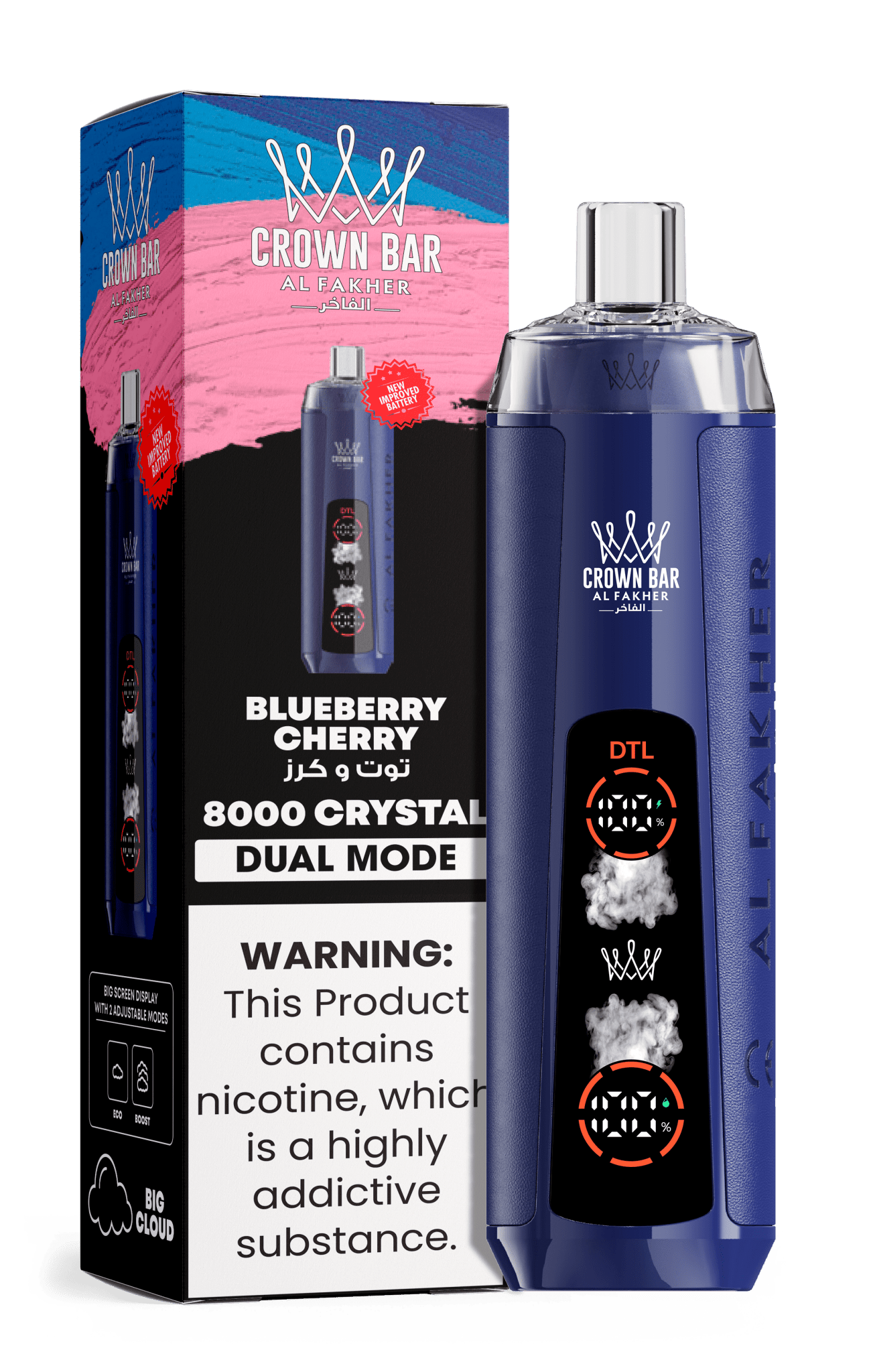 Al Fakher Crystal 8000+ Puffs Disposable Vape Box of 10 Al Fakher Crystal 8000+ Puffs Disposable Vape Box of 10
