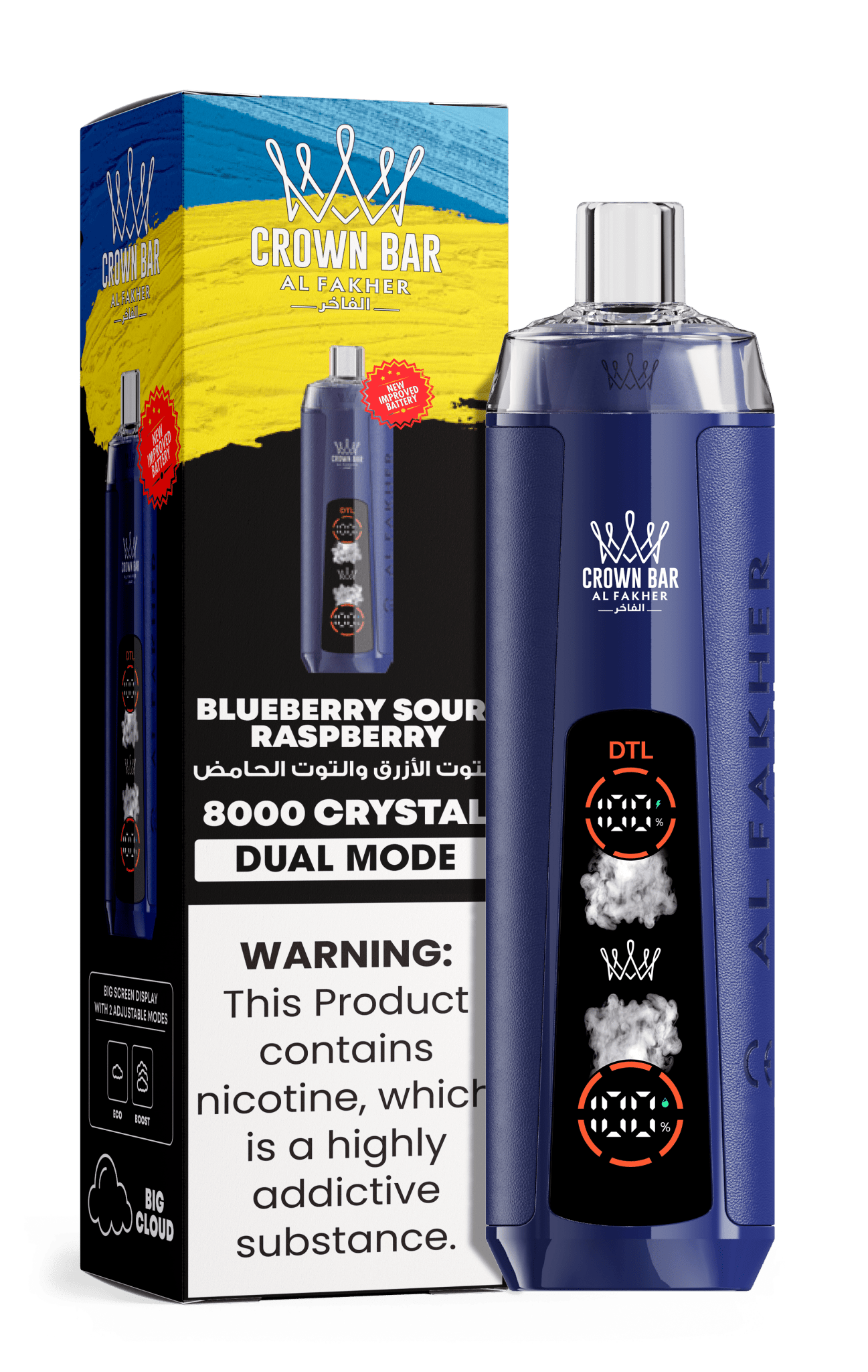 Al Fakher Crystal 8000+ Puffs Disposable Vape Box of 10 Al Fakher Crystal 8000+ Puffs Disposable Vape Box of 10