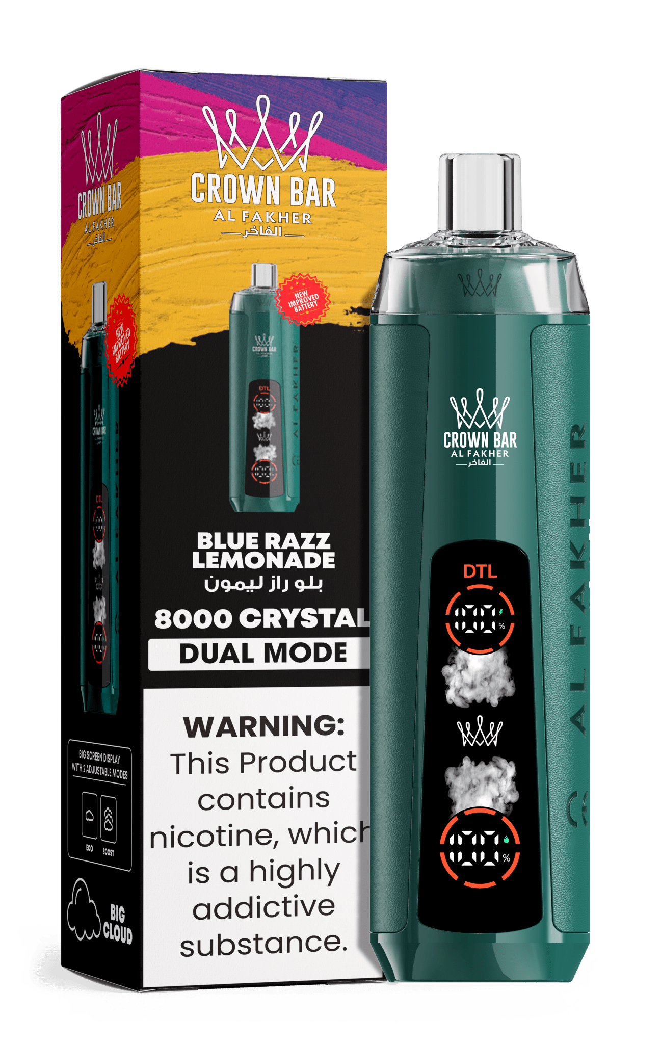 Al Fakher Crystal 8000+ Puffs Disposable Vape | Dual Mode Al Fakher Crystal 8000+ Puffs Disposable Vape | Dual Mode