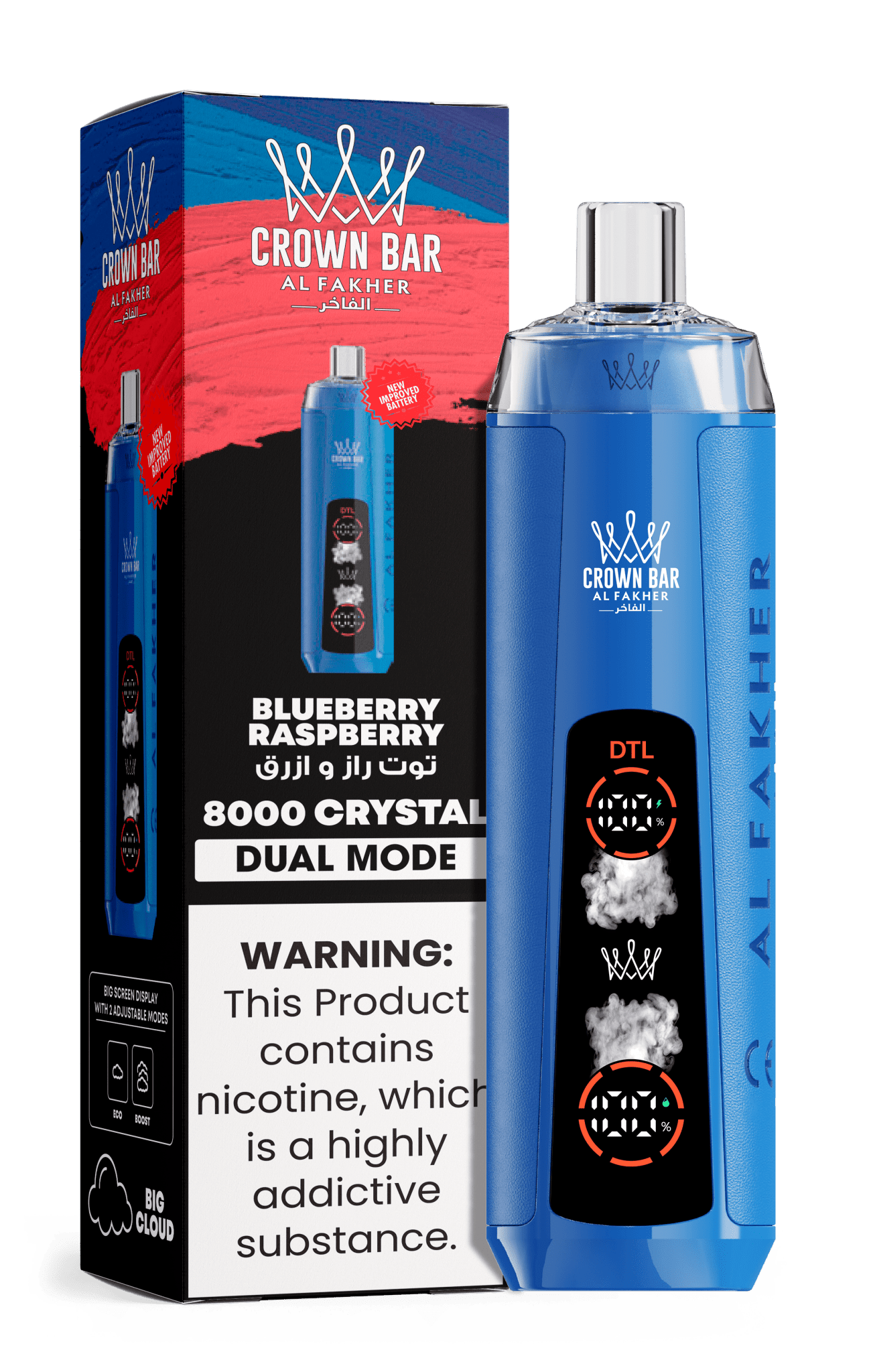 Al Fakher Crystal 8000+ Puffs Disposable Vape | Dual Mode Al Fakher Crystal 8000+ Puffs Disposable Vape | Dual Mode