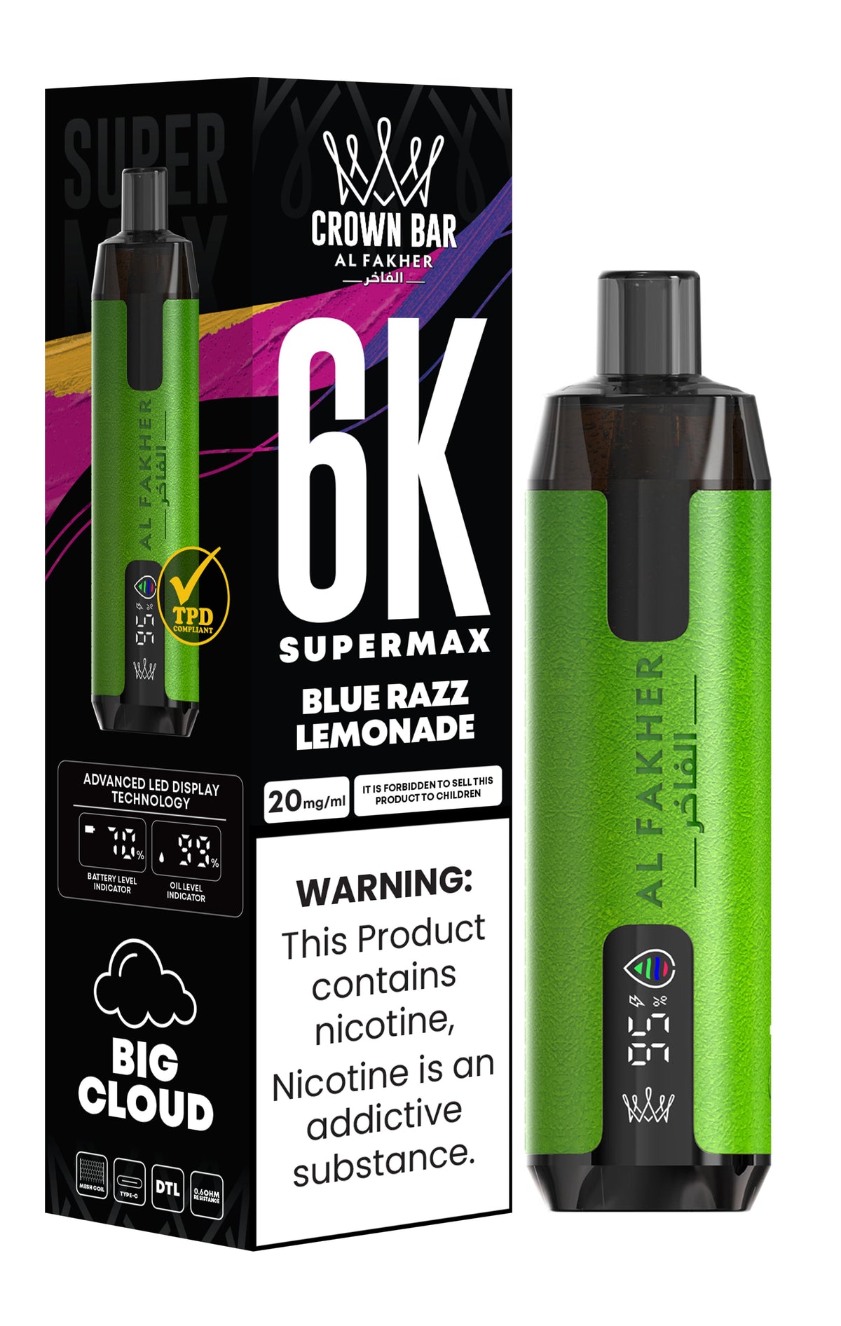 Al Fakher Supermax 6000 Puff Vape - Al Fakher 6k Puffs Disposable Vape - Power Vape Shop