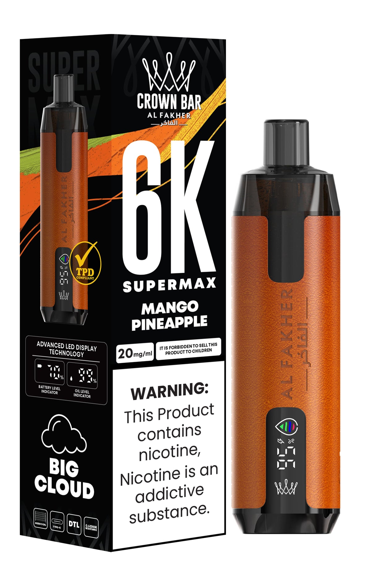 Al Fakher Supermax 6000 Puff Vape - Al Fakher 6k Puffs Disposable Vape - Power Vape Shop
