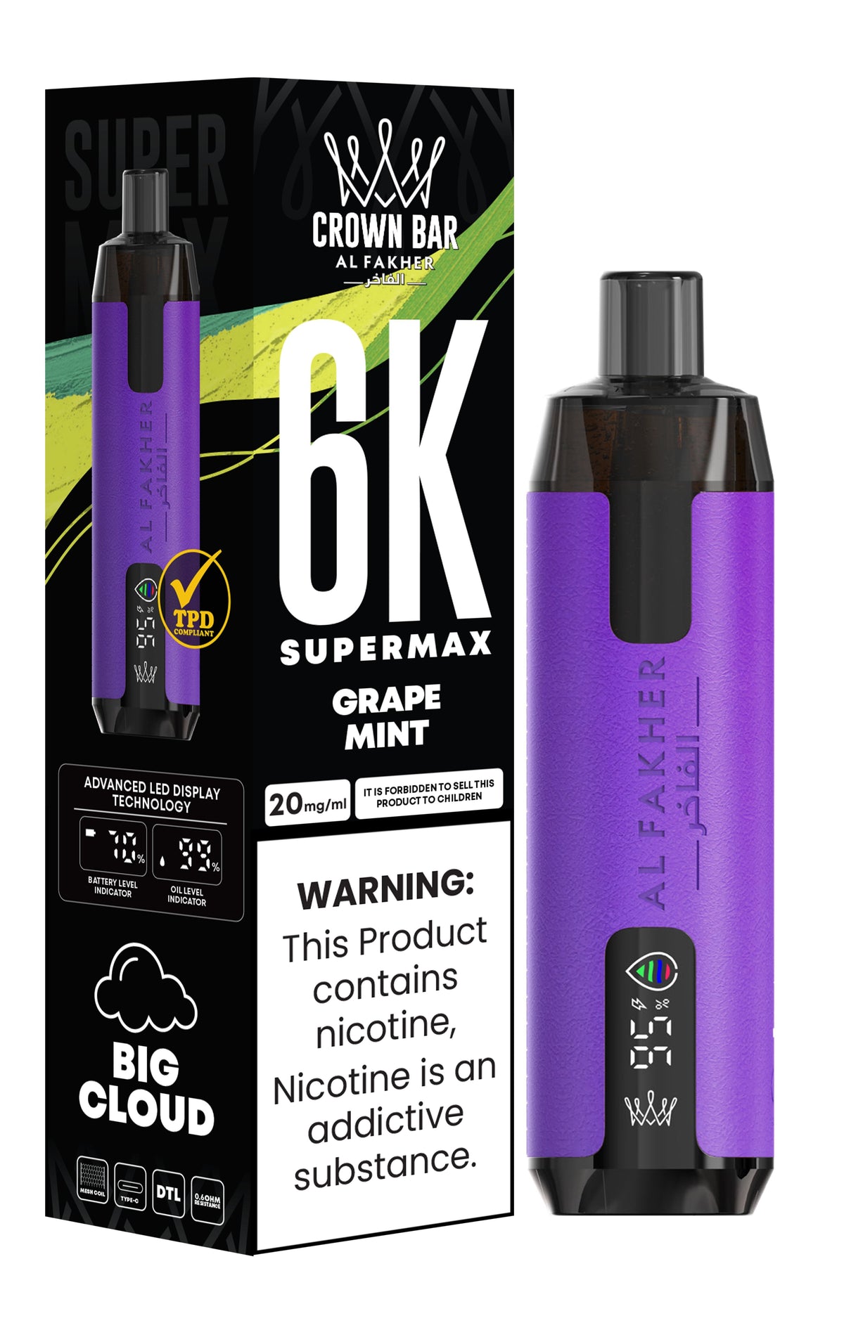 Al Fakher Supermax 6000 Puff Vape - Al Fakher 6k Puffs Disposable Vape - Power Vape Shop