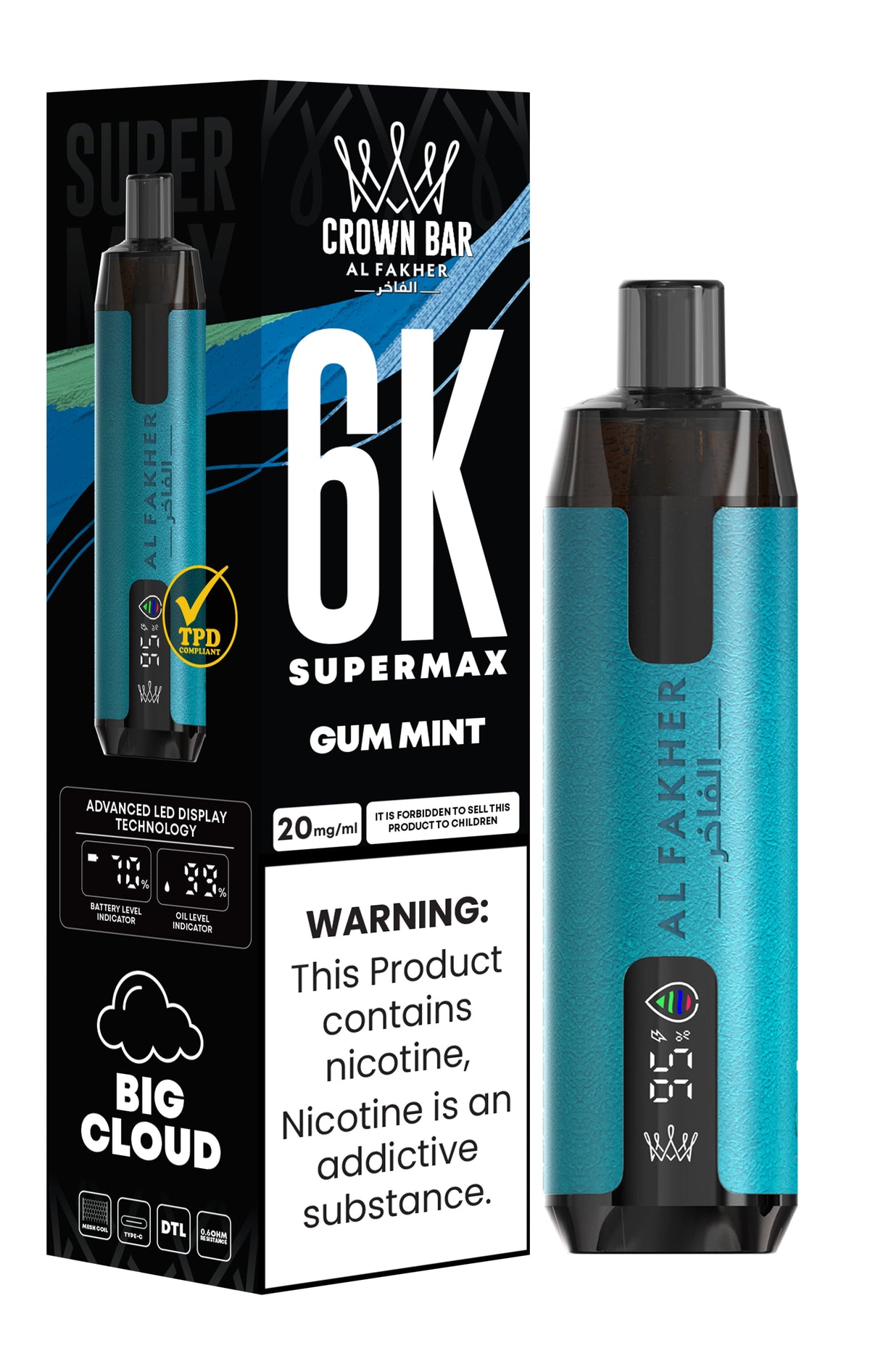 Al Fakher Supermax 6000 Puff Vape - Al Fakher 6k Puffs Disposable Vape - Power Vape Shop