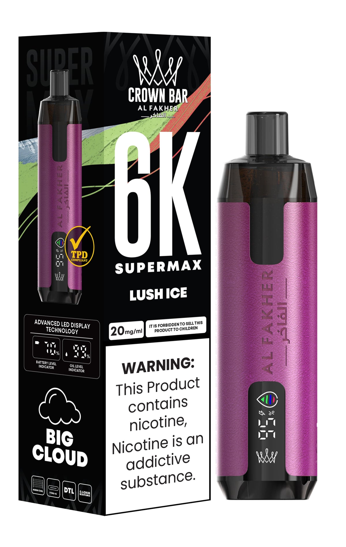 Al Fakher Supermax 6000 Puff Vape - Al Fakher 6k Puffs Disposable Vape - Power Vape Shop
