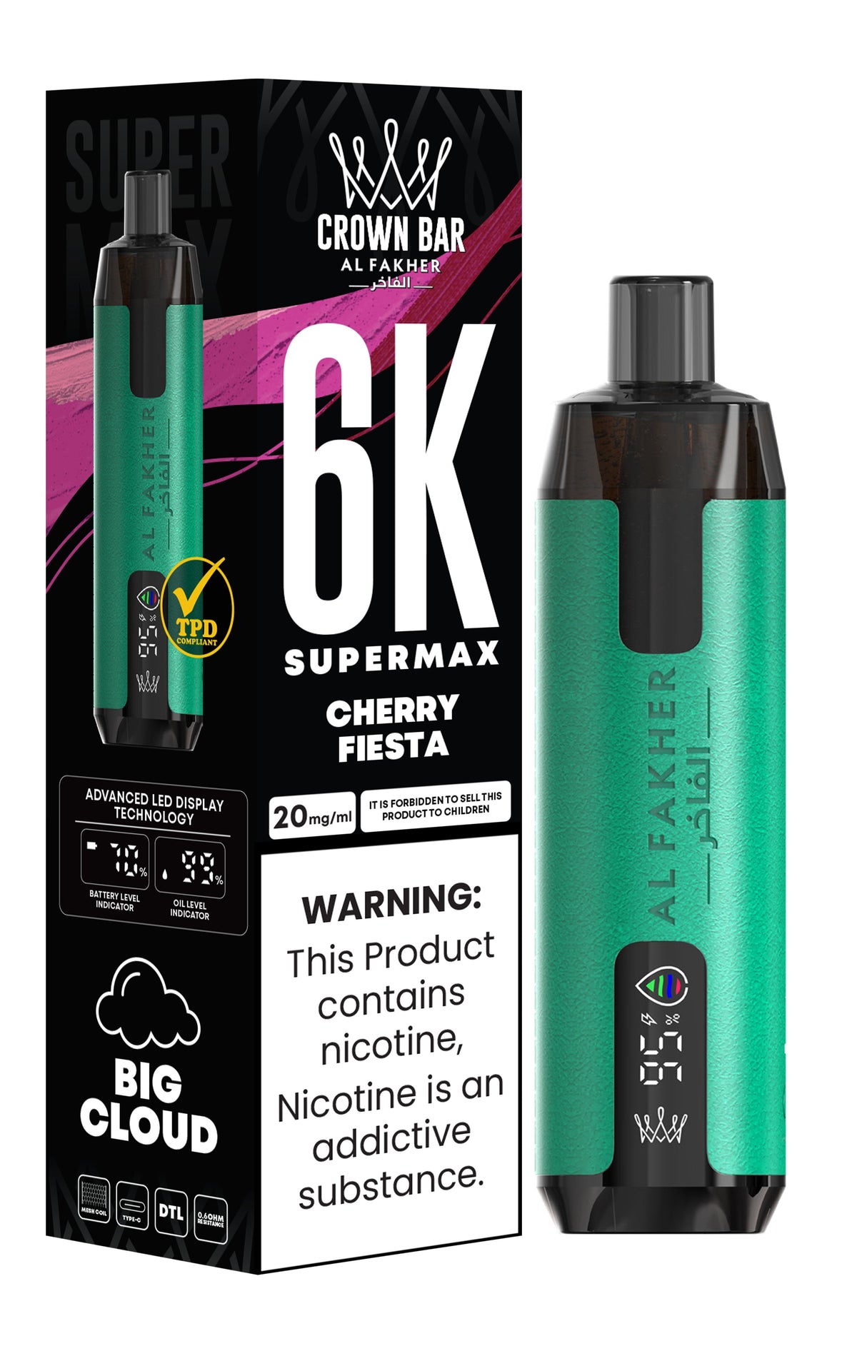 Al Fakher Supermax 6000 Puff Vape - Al Fakher 6k Puffs Disposable Vape - Power Vape Shop