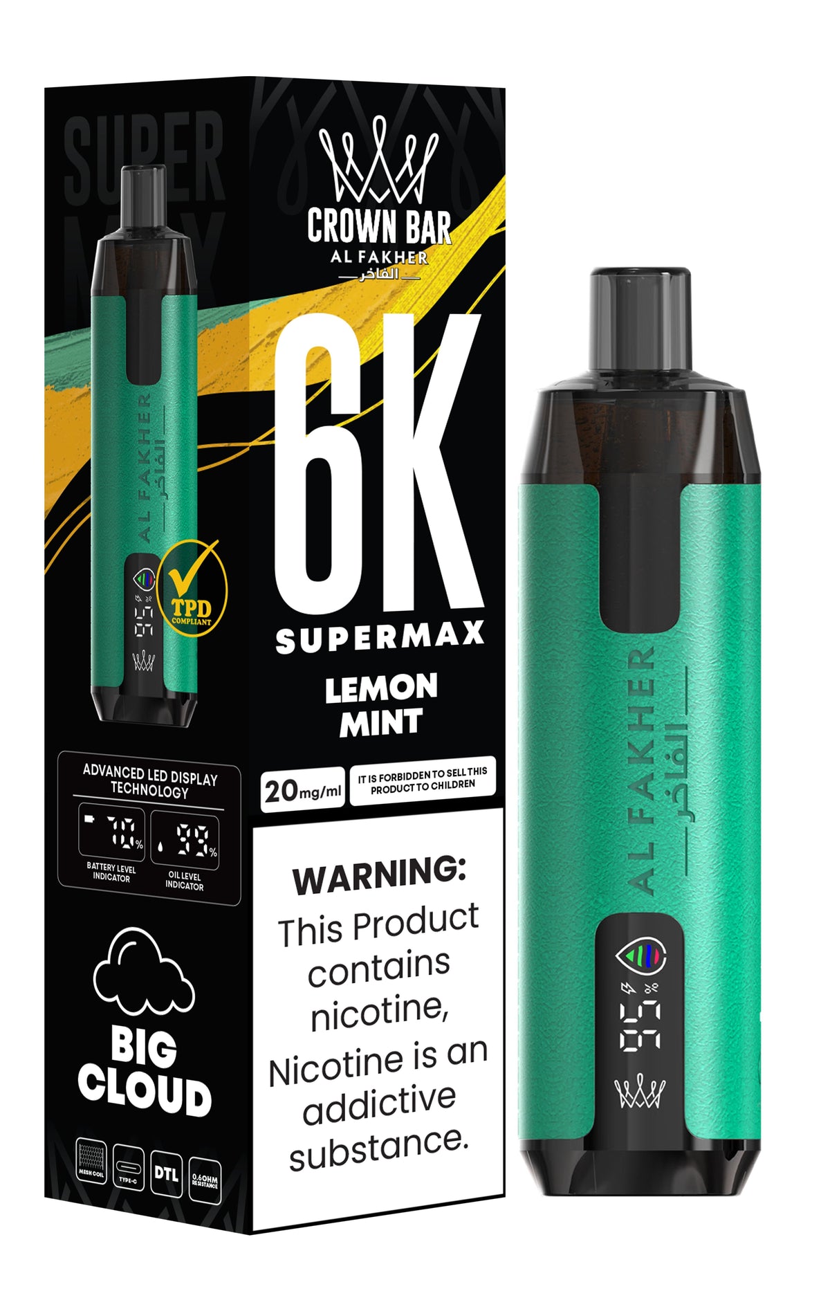 Al Fakher Supermax 6000 Puff Vape - Al Fakher 6k Puffs Disposable Vape - Power Vape Shop