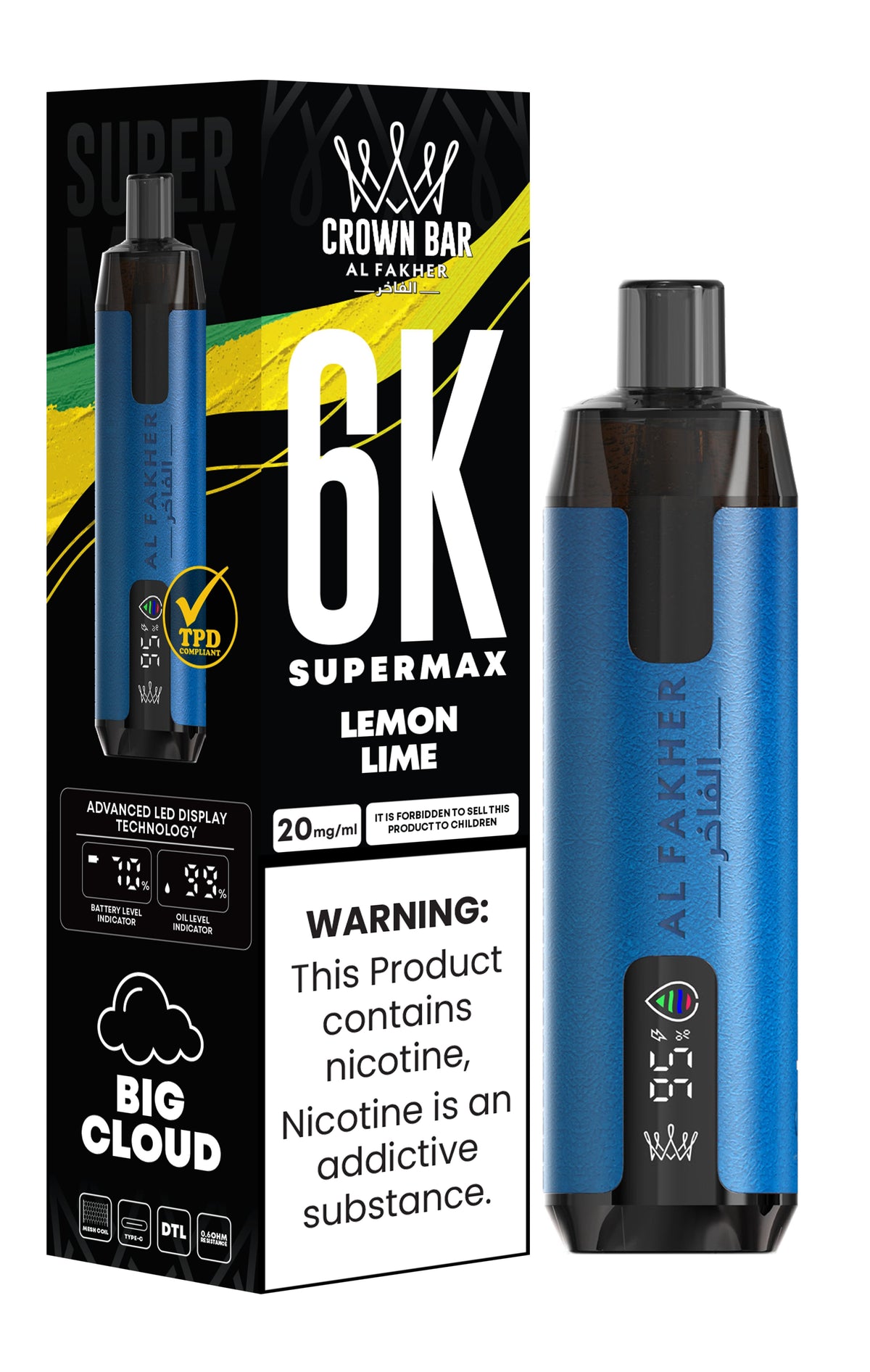 Al Fakher Supermax 6000 Puff Vape - Al Fakher 6k Puffs Disposable Vape - Power Vape Shop