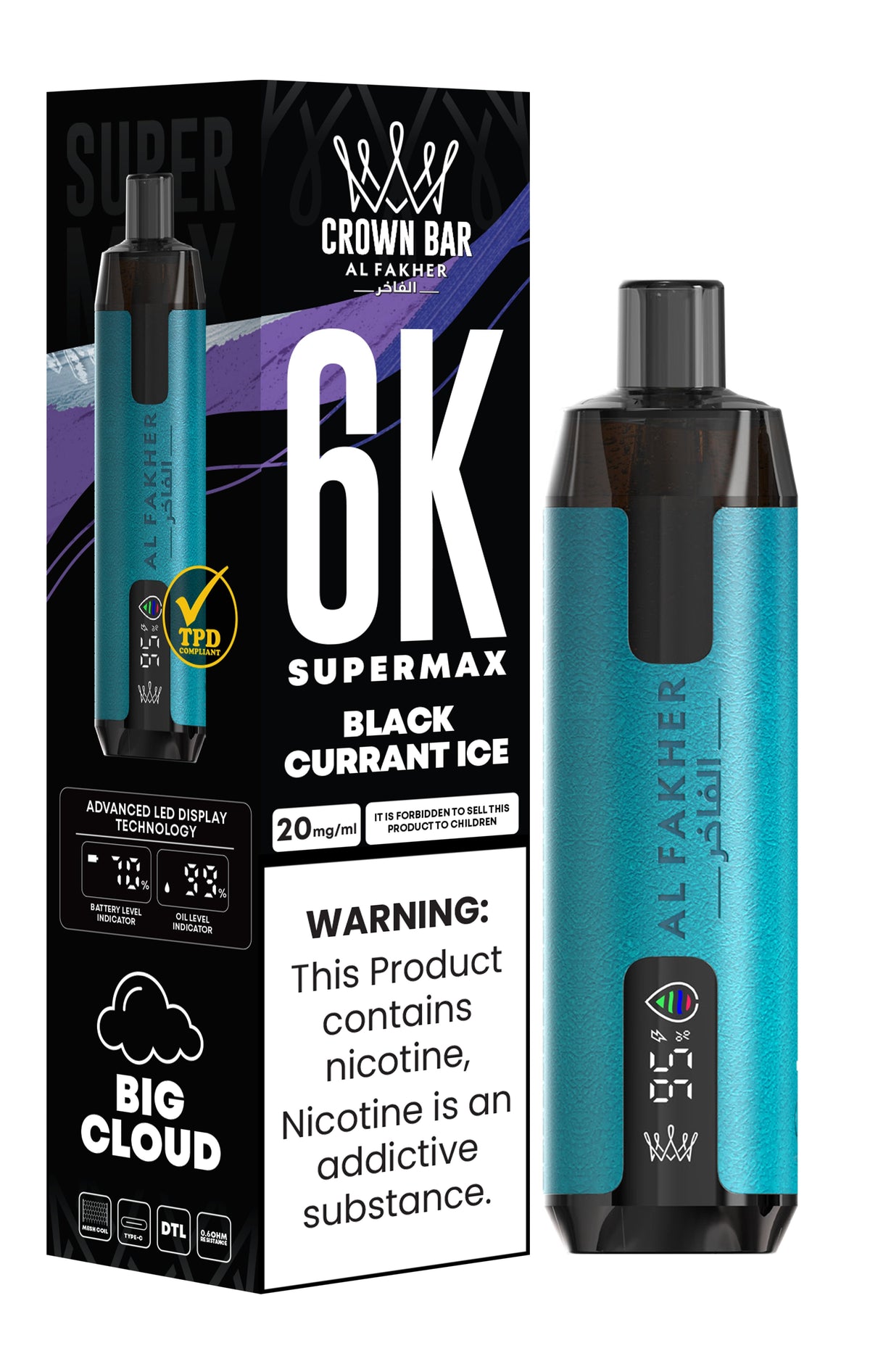 Al Fakher Supermax 6000 Puff Vape - Al Fakher 6k Puffs Disposable Vape - Power Vape Shop