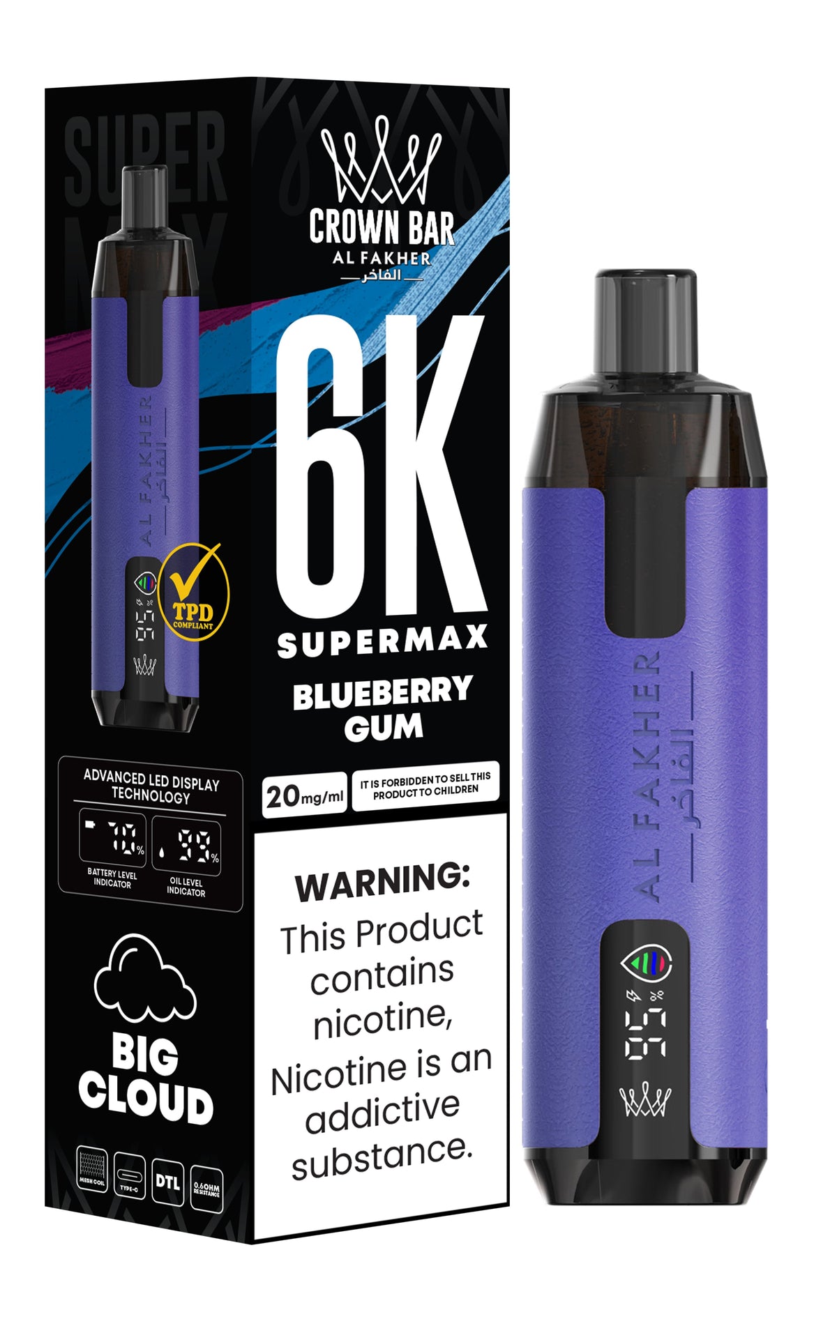 Al Fakher Supermax 6000 Puff Vape - Al Fakher 6k Puffs Disposable Vape - Power Vape Shop
