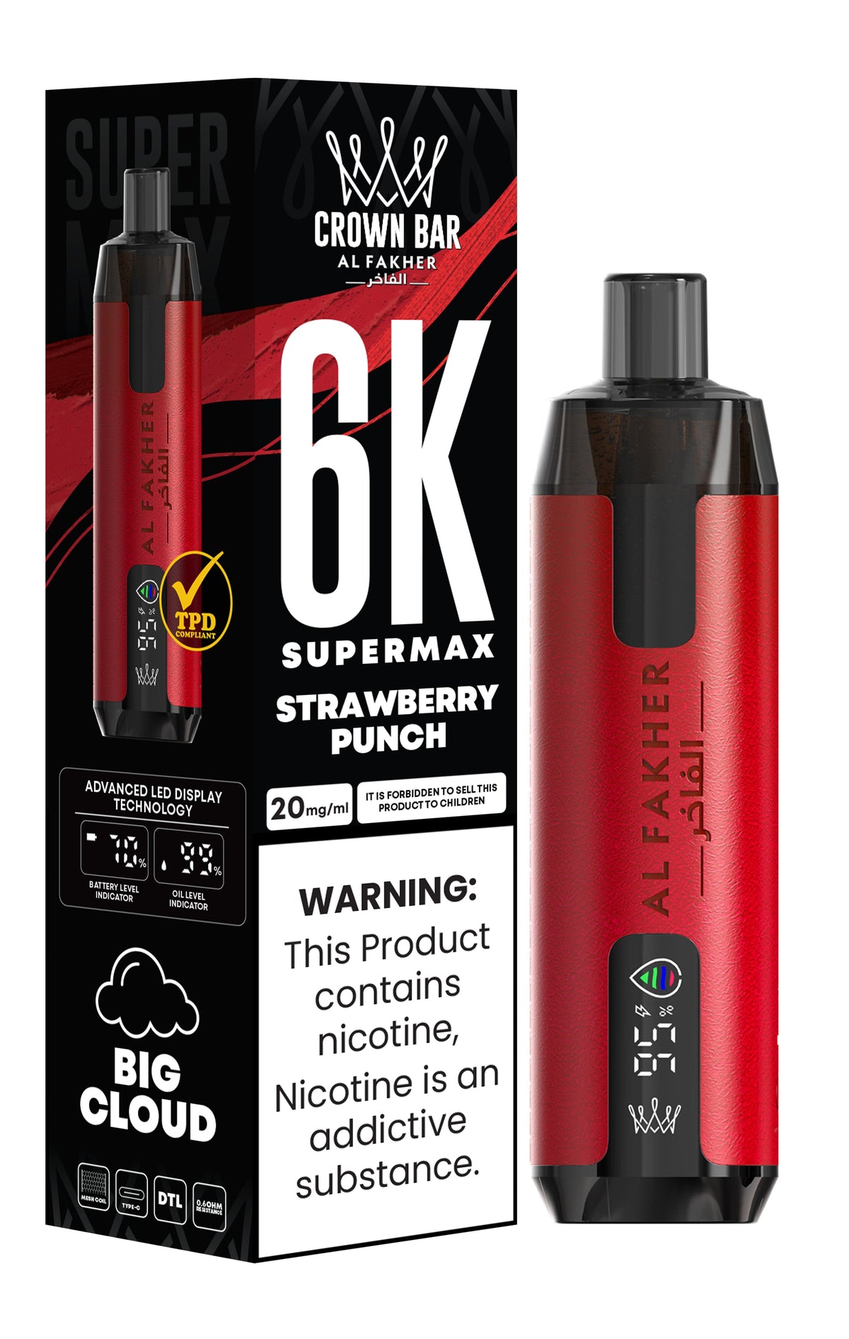 Al Fakher Supermax 6000 Puff Vape - Al Fakher 6k Puffs Disposable Vape - Power Vape Shop