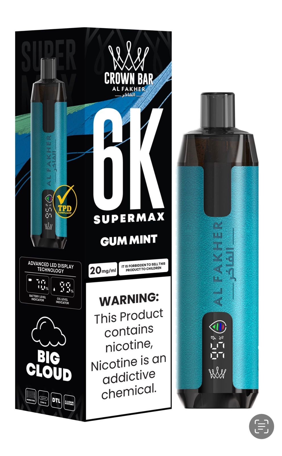 Al Fakher Supermax 6k Puffs Disposable Vape Pod - Power Vape Shop