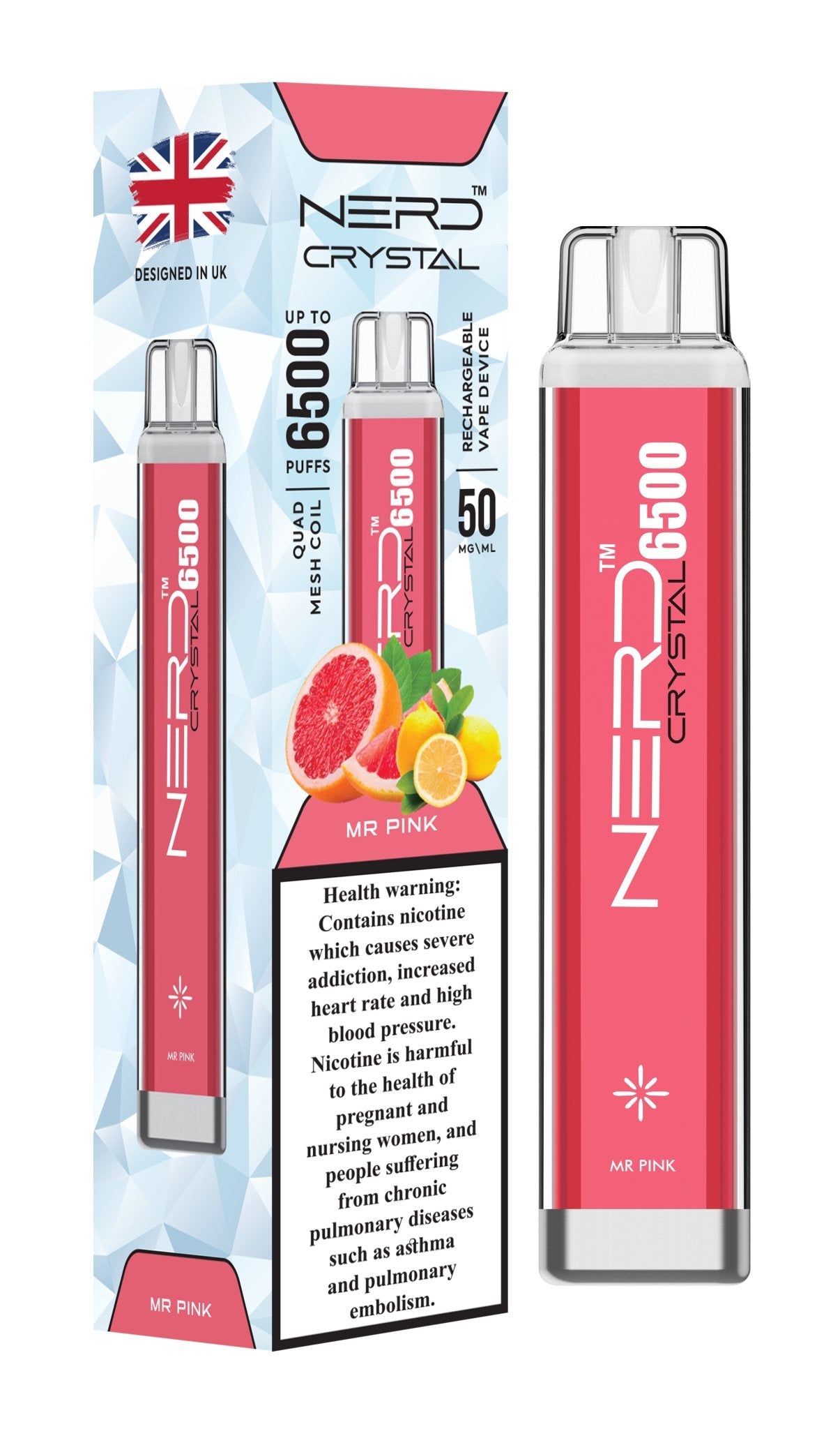 Nerd Crystal 6500 Puffs Disposable Vape - 20mg - Box of 10 Nerd Crystal 6500 Puffs Disposable Vape - 20mg - Box of 10