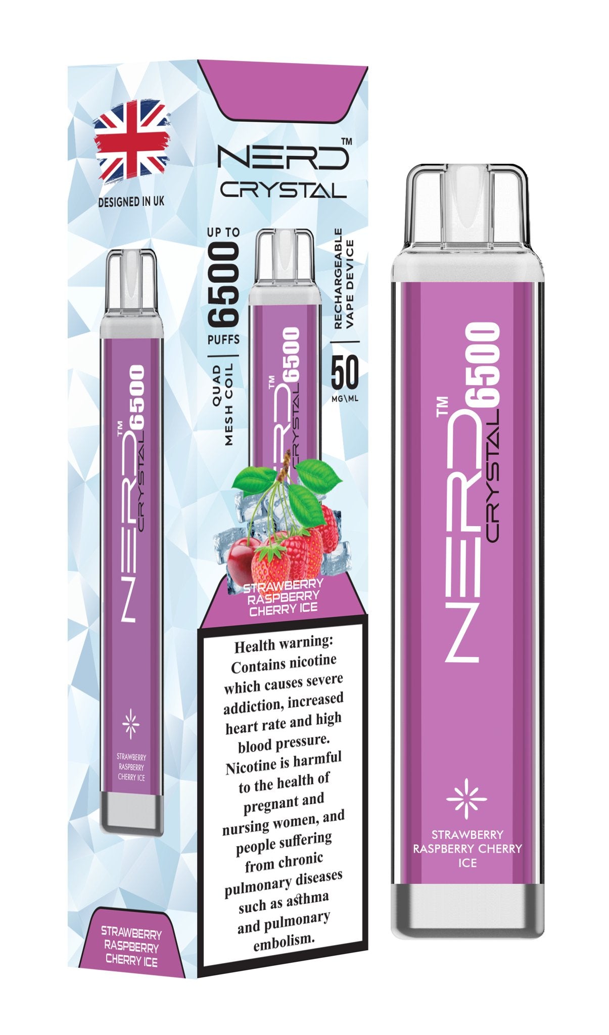 Nerd Crystal 6500 Puffs Disposable Vape - 20mg - Box of 10 Nerd Crystal 6500 Puffs Disposable Vape - 20mg - Box of 10