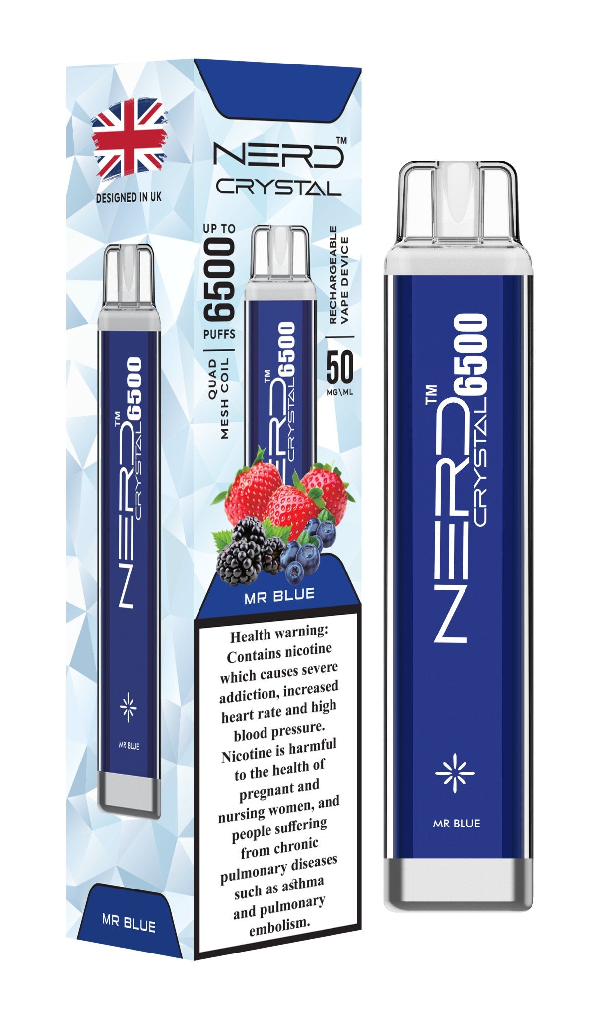 Nerd Crystal 6500 Puffs Disposable Vape - 20mg - Box of 10 Nerd Crystal 6500 Puffs Disposable Vape - 20mg - Box of 10