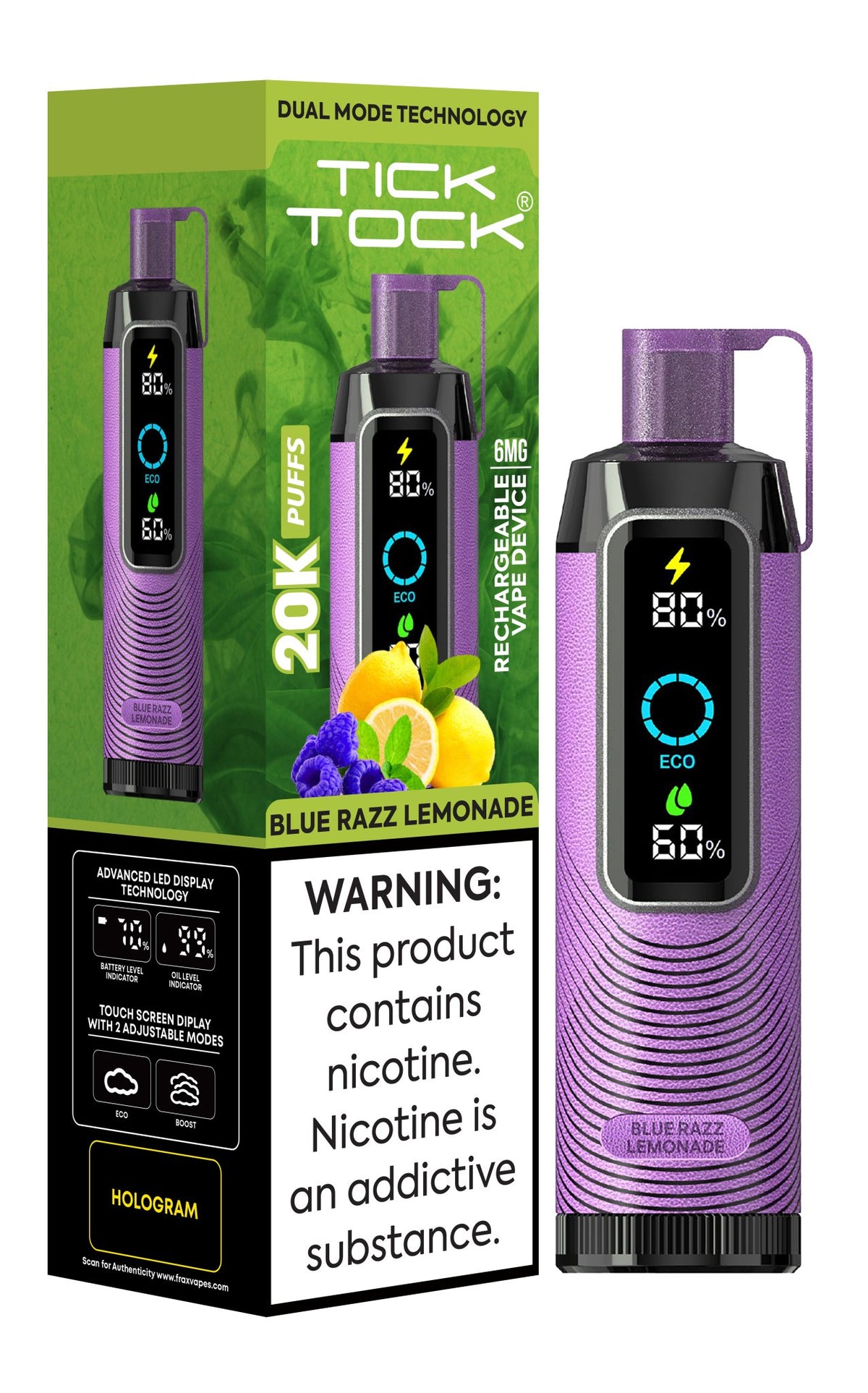 Tick Tock 20,000 Puffs Disposable Vape 20mg - VapeBoo