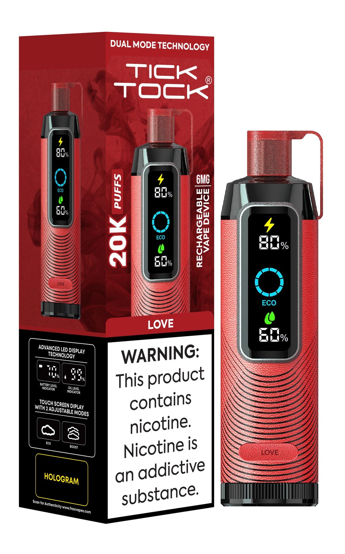 Tick Tock 20,000 Puffs Disposable Vape 20mg - VapeBoo