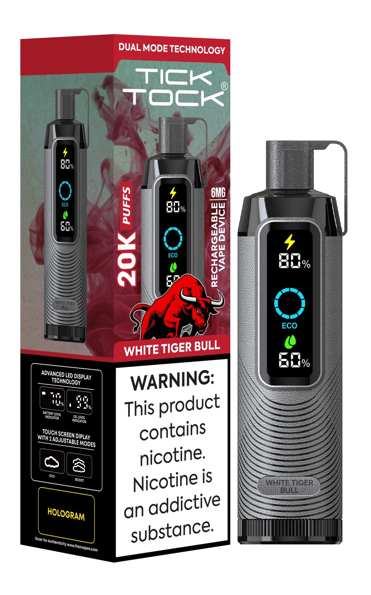 Tick Tock 20,000 Puffs Disposable Vape 20mg - VapeBoo