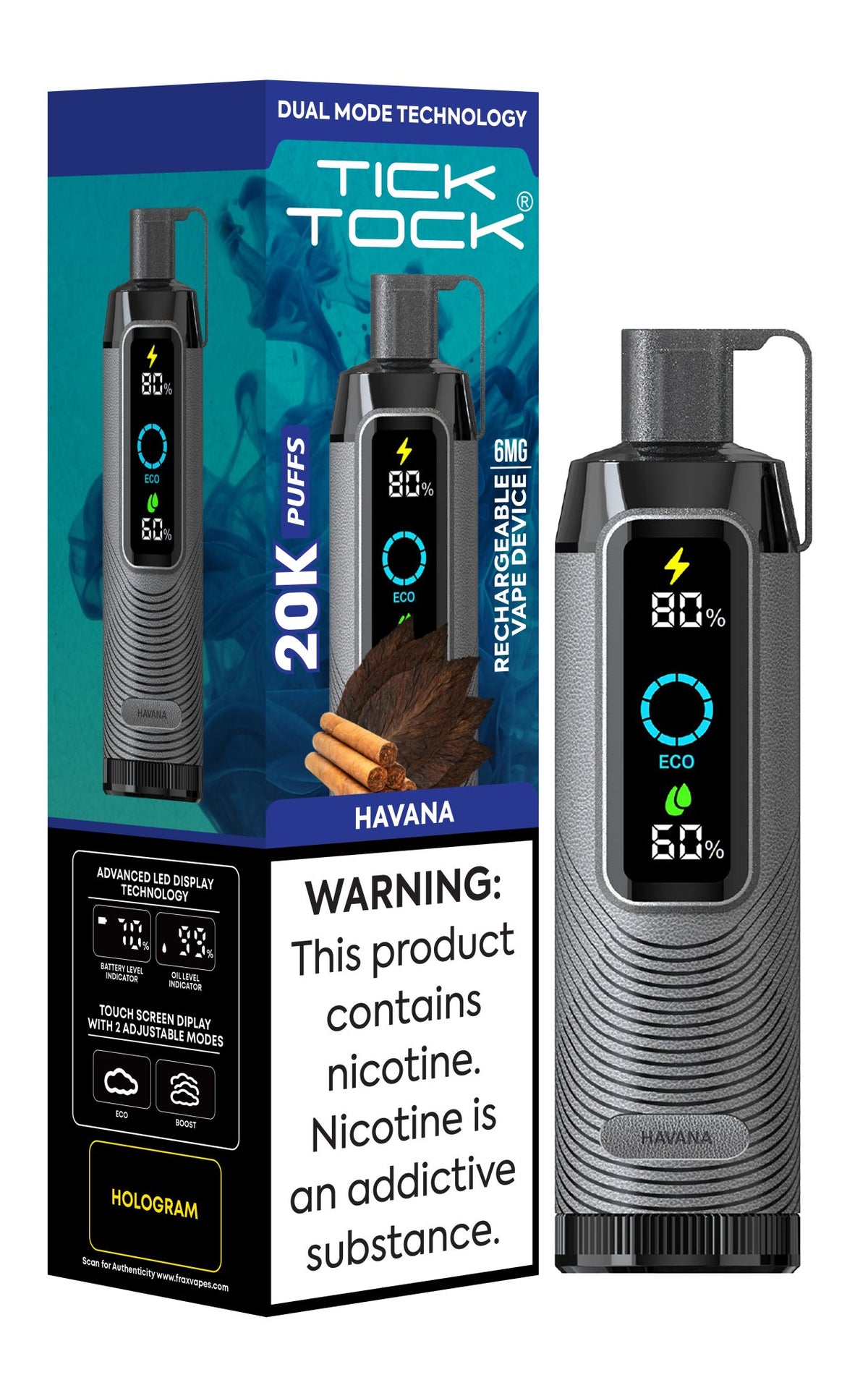 Tick Tock 20,000 Puffs Disposable Vape 20mg - VapeBoo