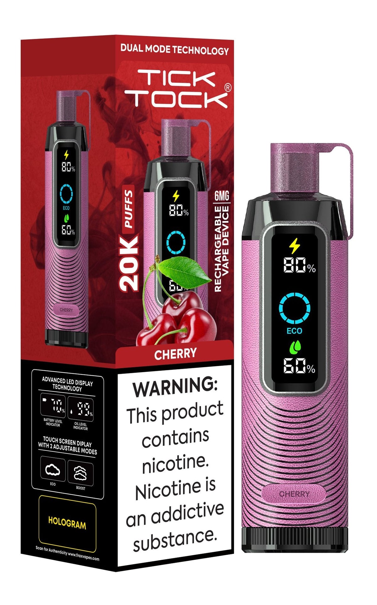 Tick Tock 20,000 Puffs Disposable Vape 20mg - VapeBoo