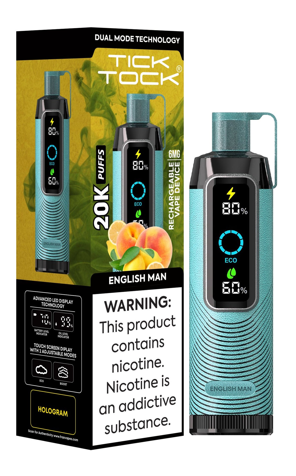 Tick Tock 20,000 Puffs Disposable Vape 20mg - VapeBoo