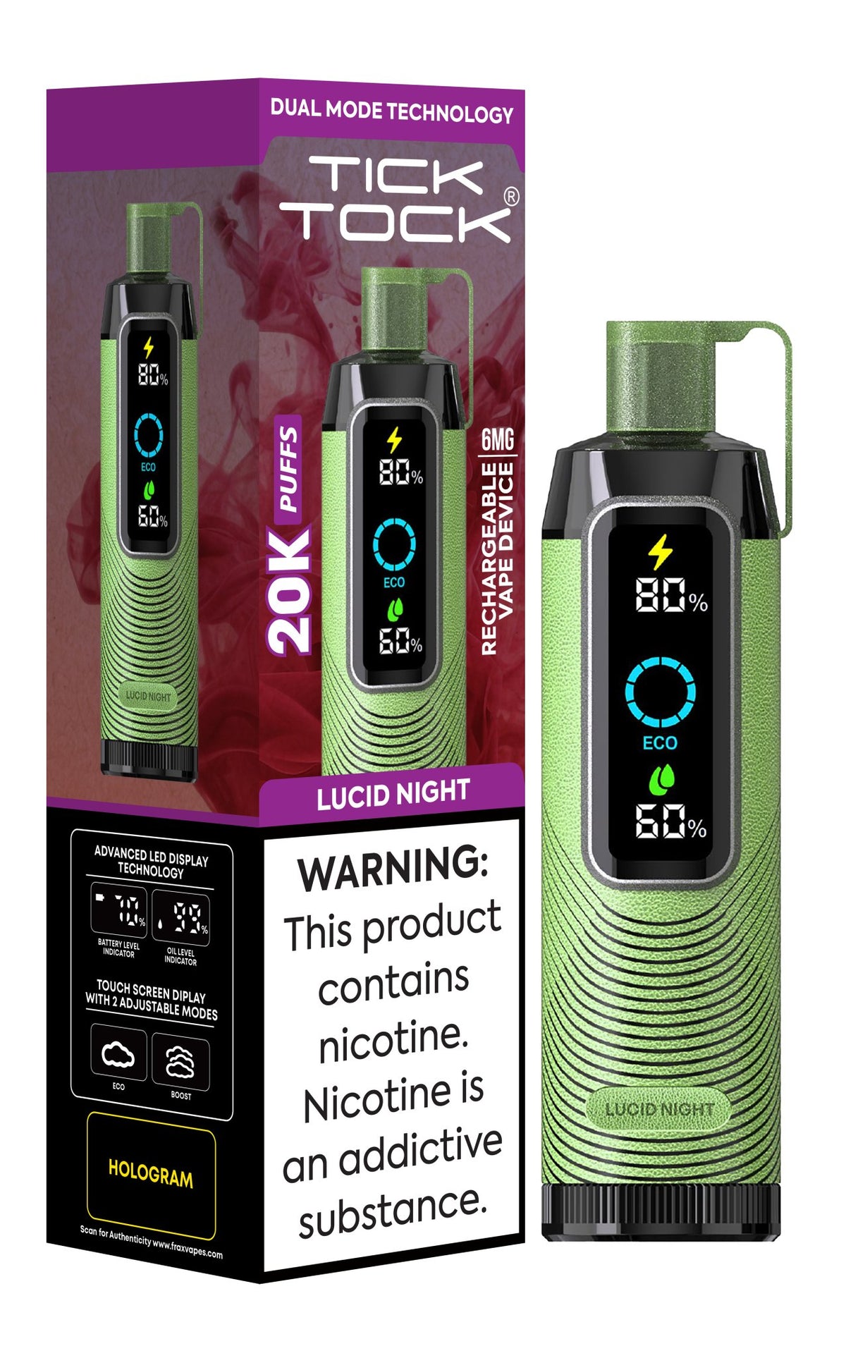 Tick Tock 20,000 Puffs Disposable Vape 20mg - VapeBoo