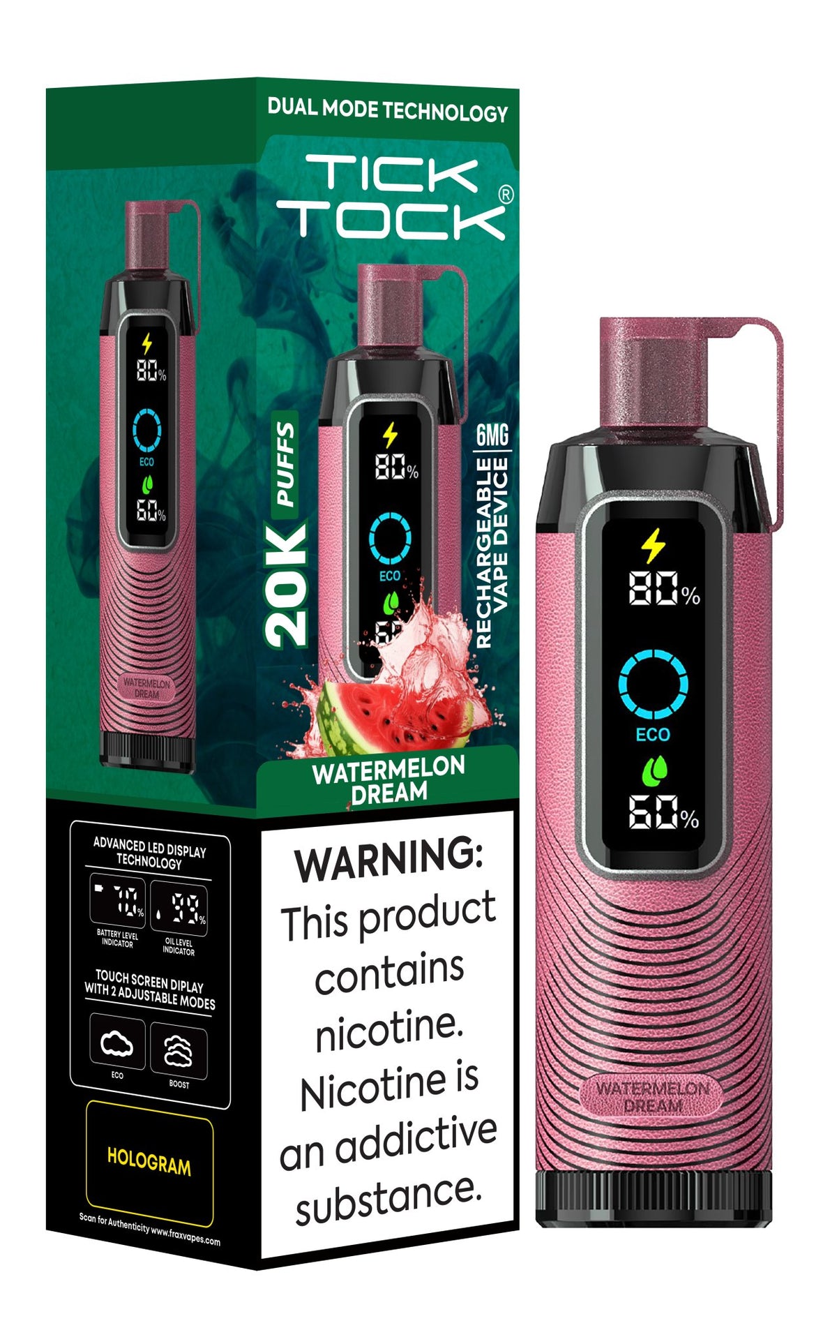 Tick Tock 20,000 Puffs Disposable Vape 20mg - VapeBoo