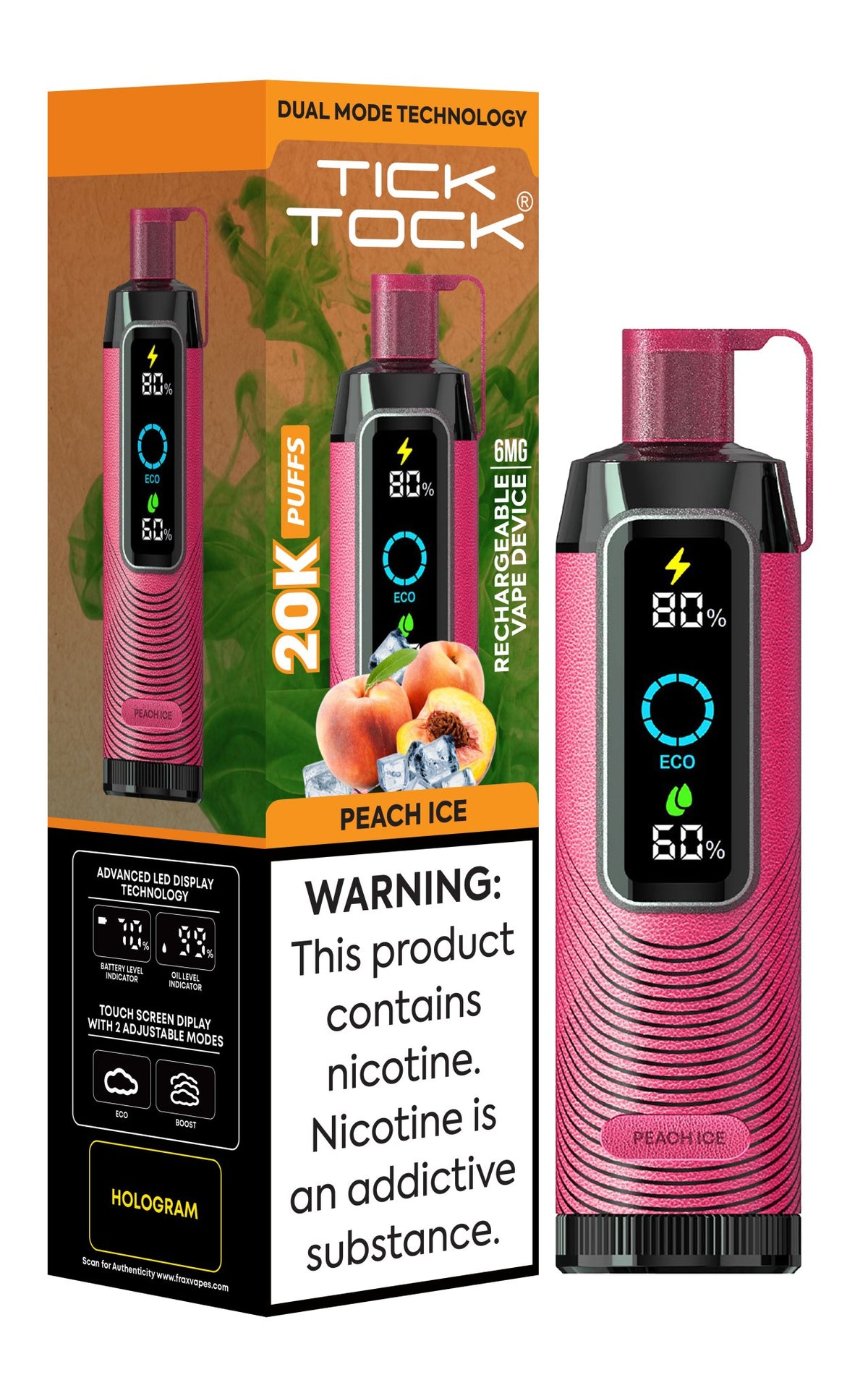 Tick Tock 20,000 Puffs Disposable Vape 20mg - VapeBoo