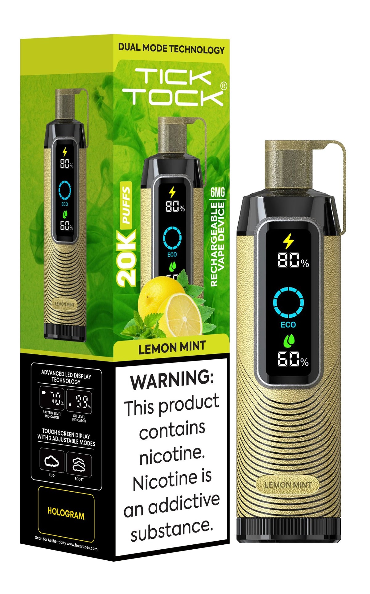 Tick Tock 20,000 Puffs Disposable Vape 20mg - VapeBoo