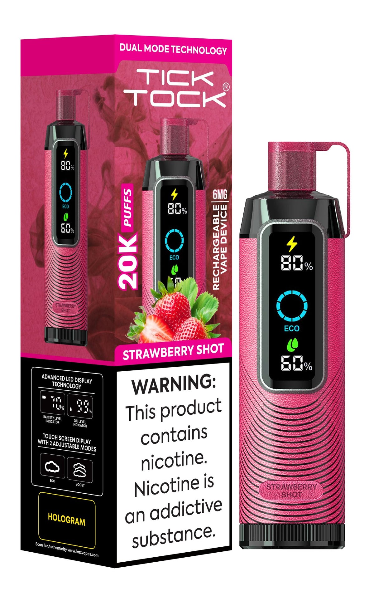 Tick Tock 20,000 Puffs Disposable Vape 20mg - VapeBoo