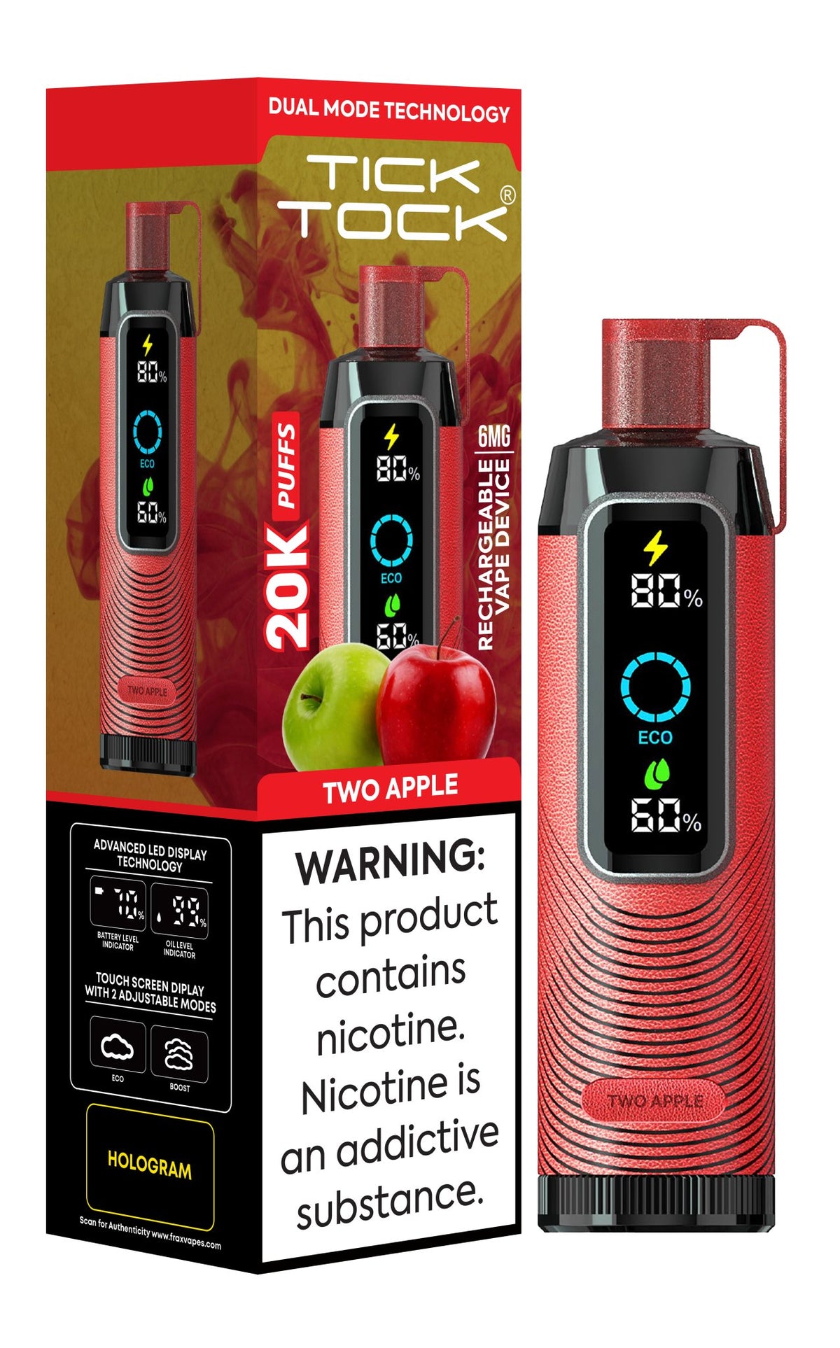 Tick Tock 20,000 Puffs Disposable Vape 20mg - VapeBoo
